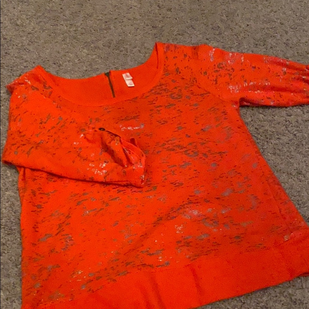 Small Petite Reddish/Orange Shirt